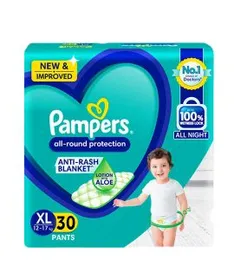 Pampers Pants Extra Larg 30 (12 - 17Kg) Lotion With ALOEVERA