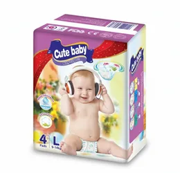 Cute Baby Diapers Size Large (L) - 4 Pads | 9-14kg