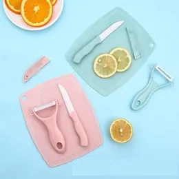 3 Piece Knife, Peeler, and Chopping Board Set All in One Kitchen Essentials