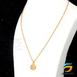 Gold Plated Guaranteed 18/24 inch Karali / Disco Chain with Small Derana Pendant Necklace for ladies.