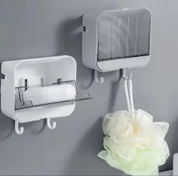 Soap Saver Case for Shower Bathroom Kitchen, with Hook Wall Mounted No Drilling Self Draining, Keep Soap Bars Dry