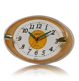 Orpat Table Clock TBB-327 Analog Buzzer Alarm Plastic Orange Small Bedside Desk Clock