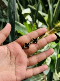 Gold Plated Four Leaf Clover Stud Earrings – Lucky Clover Earrings for Women