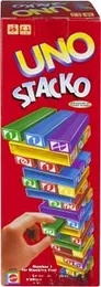 UNO Stacko Game for Kids and Family with 45 Colored Stacking Blocks, Loading Tray and Instructions, Makes a Great Gift