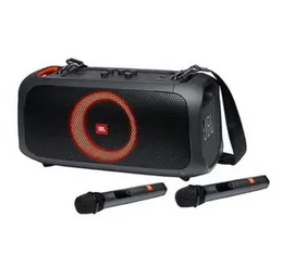 JBL PartyBox On The Go Portable Party Speaker with Dual Wireless Microphones & 100W RMS Sound