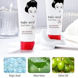Deep Clean Facial Cleanser, Kojic Acid Facial Cleansing Detergent, 100 g Moisturising Cream Face Wash, Even Skin, Remove Blemishes