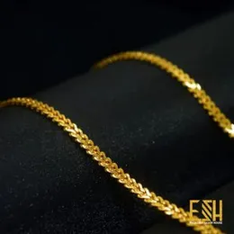 Gold Plated Stylish 2.5MM Flat Fox Chain Necklace – 18/24 Inch Elegant Design for Women & Girls