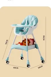 Foldable Baby High Chair, Infant Chair with 4 Silent Wheel, Lightweight Multifunctional Toddlers Dining Chair for Feeding, Blue with Cushion |HC401 |.