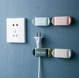 Home Plug Sticky Hook Retainer Hook Cable Retainer Wire Hanging Storage Free Punch Fixed Clip Cable Organizer