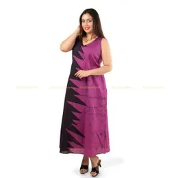 Purple With Black Batik Dress