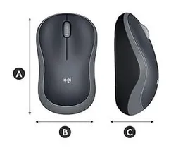 LOGITECH M185 WIRELESS MOUSE, SWIFT GRAY