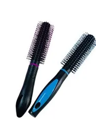 Round Rolling Curling Roller Comb Hair Brush With Soft Bristles For Men And WomenÂ (Multicolor)