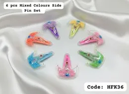 6 pcs Mixed Colours Side Pin Set