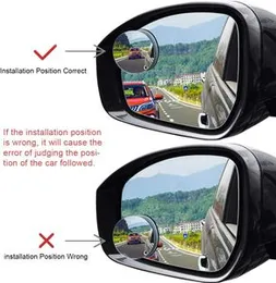 Car Accessories Pack of 2 Blind Spot Car Mirrors, 2 Inch Round HD Glass Convex Rear View Wide Angle Side Mirror Blindspot with Self Adhesive Back for