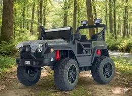 Electric Ride-On Jeep with LED Lights & Light Bar â Black Power Wheel Toy (NA 6677)