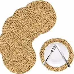 Round Placemats Natural Seagrass Woven Dining Table Mats 6 pieces
