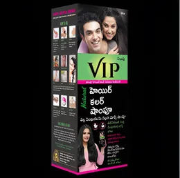 VIP Natural Hair Colour Shampoo 180ml Black made in India