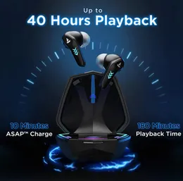 Â Boat Immortal 131 True Wireless Earbuds with BEAST Mode, 40 Hours Playback, 40ms Low Latency, RGB Lights & ENx Tech - Bluetooth 5.3, IPX4 Water Resi