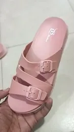 Girls Pink Chappels Slides Sandals Open Toe Slip-On Footwear for Kids in Pink