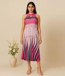 Pink with White & Black SL IC FROCK 03