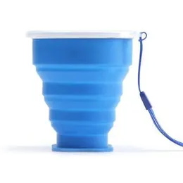 200ml Portable Cups BPA FREE Food Grade Water Cup Silicone Retractable Folding Cup with Lid Outdoor