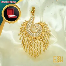 Stylish Rich Look High Quality Gold Plated King Size Peacock Theme Pendant for Women with FREE Gift Box