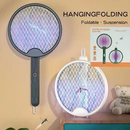 180 Degree Rotatable Mosquito Killer Lamp Electric UV USB Charging Adjustable Bug Zapper 3000V 4 IN 1 Electric Mosquito Swatter