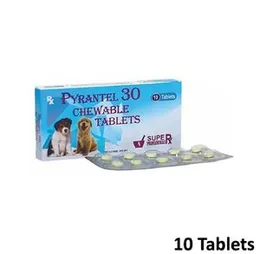 Pyrantel Chewable Tablets for Cats, Kittens, Small Dogs & Puppies â Anthelmintic Dewormer (10 Tablets, 30mg)