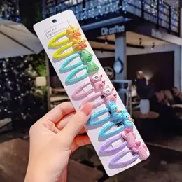 10pcs/set Girls Cute Cartoon Unicorn Rainbow Flower Hair Clips Kids Sweet Hair Decorate Bangs Hairpin Barrettes Hair Accessories