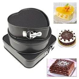 3 Pcs Cake Mould Set (Heart, Square & Circle Shape)