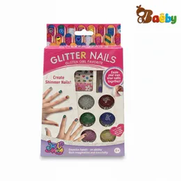DIY Glitter Nails Pretend Play Toys Glisten Girl Favorite Beauty Makeup Set for Kids