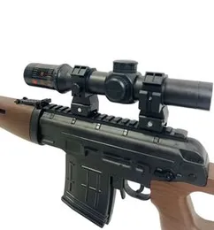 Real Size Electric Gel Blaster Toy Gun - Rechargeable High Speed Launcher Shooting SVD Gun with Safety Glasses