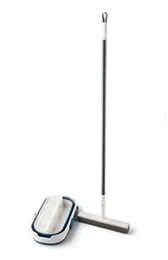 Sponge Mop with Foldable Bucket and Squeeze Rack