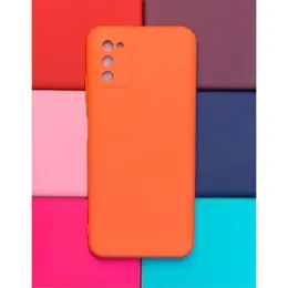 Samsung A03s Hard Silicon Cover 2MM Orange Colour, 2MM Hard Silicon Back Cover for Samsung Galaxy A03s, Durable Phone Case, Hard Silicon Cover