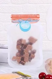 500/1000ml Set of Zipper Stand Up Bag Set for Easy Storage Pack - Leakproof Food Saver Zipper Bags Leaves Printing Food Storage Snack Sandwich Ziplock