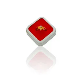 22Kt Plated New Flower Design Stone Finger Ring For Women.