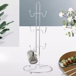 Silver Metal Cup Holder Organizer – 6 Cup Capacity