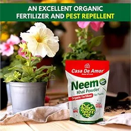 Casa De Amor Neem Cake Powder Organic Fertilizer and Pest Repellent for Plants (Also Known Neem Khal Powder) (2 KG) (FROM INDIA)NUZ