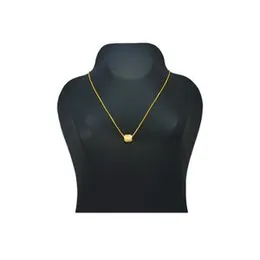 Gold Plated 1mm Box Chain With New Design Barrel Pendant For Women.