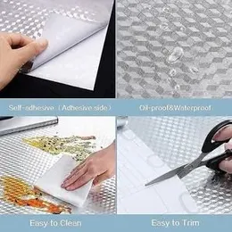 Heat-Resistant Aluminum Foil Kitchen Wall Sticker 3M x 60cm