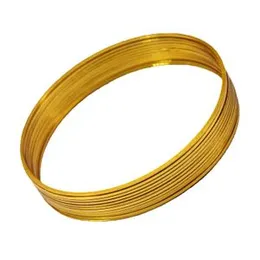 12 Piece Gold Plated Classic Round Plain Wire Bangles Set for Women
