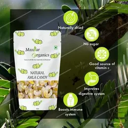 ManHar Organics Dried Amla Candy 200gm - Dry Indian Gooseberry Fruit Mouth Freshener |Sweet and Sour | Rich in Vit C | After Meal Digestive