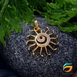 Gold Plated Medium Derana Sun Pendant For Ladies Fashion Stylish Rich Look Pendant For Women.