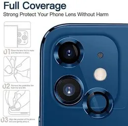 iPhone 12/12 Mini Blue Camera Lens Protector â Premium Aluminum Alloy Cover