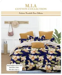 M.I.A 90Ã100 Large 3D Bedsheet Combo with Pillow Covers