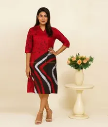 Red with Black and White Premium Batik SV 12