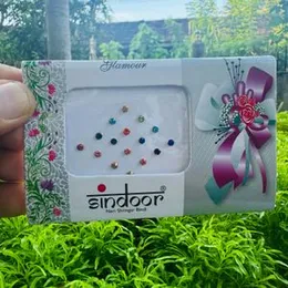ESH Multi Color Simple Plain Small Round Pottu Forehead Kumkum Self-Adhesive Sticker Bindi Card for Women