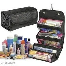 Women, Ladies, Gents, Girls, Cosmetic, Make up, Jewelry, Toiletry, Roll-N-Go Roll up Fold able Travel Bag Pouch Organizer