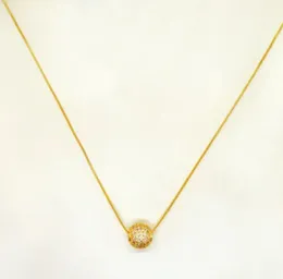 Gold plated 18inch short rich look chain 1mm with ball pendent