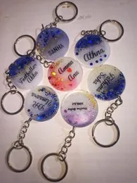 Personalized Round Resin Name Keychains